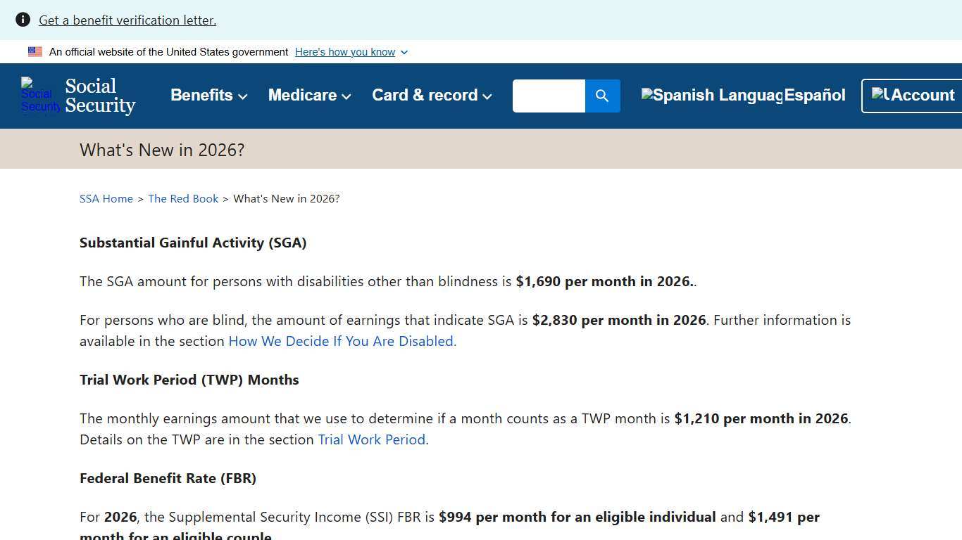 What's New in 2026? The Red Book SSA